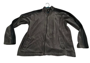 Adidas 2XL Velour Trainingsjacke Herren grau Y2K Basketball gestreifte Ärmel Vintage " - Bild 1 von 17