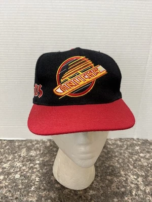 Sombrero Vancouver Canucks SnapBack De Colección Etiqueta CCM NHL LISO Raro Patinador Foto 1 de 4