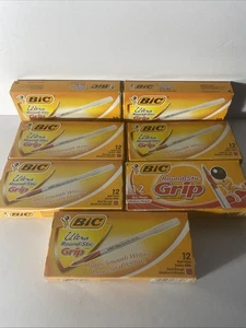 Bic Round Stic Grip Xtra Comfort Ballpoint Pen Red Ink 1.2mm Medium 7 Dozen = 84 - Picture 1 of 1