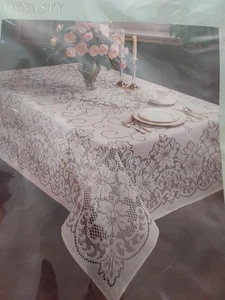 Vintage NEW Lace Tablecloth 60x122" Oblong ~ Elizabeth Glenn Lace Creations NOS - Picture 1 of 6