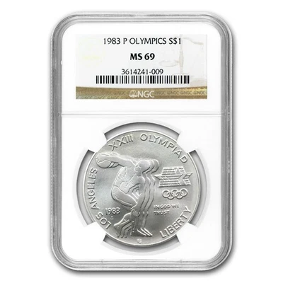 1983-P Olympic $1 Silver Commem MS-69 NGC - Image 1 of 3