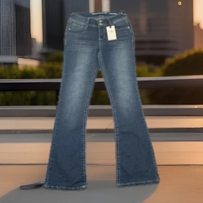 Wallflower The Luscious Curvy 靴型牛仔裤 7 码青少年女式蓝色新品 — 第 1/4 张图片