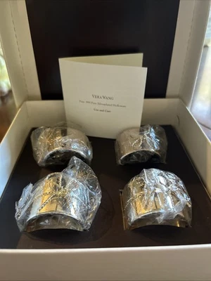 Vera Wang Wedgwood Love Knots Napkin Rings Silver Plated Box Of 4 NWOT  Table - Image 1 of 4