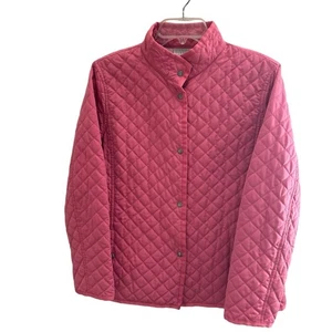 Pretty in Pink Lightweight Sigrid Olsen Quilted Snap Jacket Pockets - Picture 1 of 4