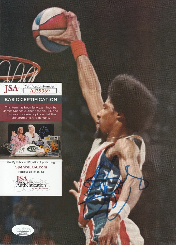 Revista firmada por Julius Erving 7,75x10,75 fotografía autografiada Sixers Nets JSA Foto 1 de 1