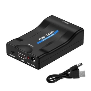 Convertitore Converter Hdmi to Scart Adattatore Di Formato PAL/NTSC Video 1080P - Foto 1 di 7