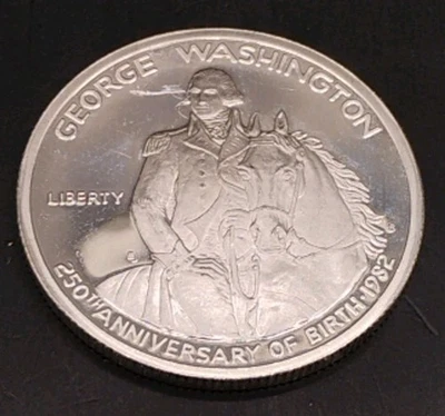1982-S George Washington Commemorative Half Dollar 50C 90% Silver US Coin  - Image 1 of 4