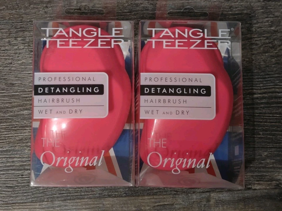 2x Tangle Teezer El Cepillo Desenredante Original Rosa Húmedo y Seco Foto 1 de 1
