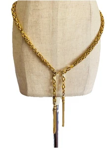 Vintage goldfarbener Kettengliedergürtel 80er 90er Quasten Drama - Bild 1 von 9