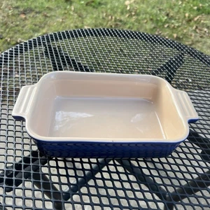 Le Creuset 7"x5" kleine Steinzeug Kasserolle Backform blau 10,26 - Bild 1 von 3