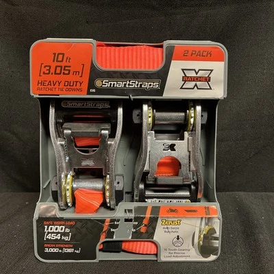 NEW SmartStraps 10FT Ratchet Tie Down Straps #340 Safe Work Load 1000LBs - Image 1 of 3