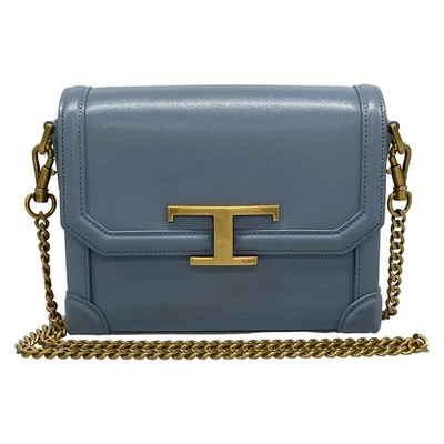 Auténtico bolso de hombro TOD'S T Timeless - de cuero azul claro Foto 1 de 4
