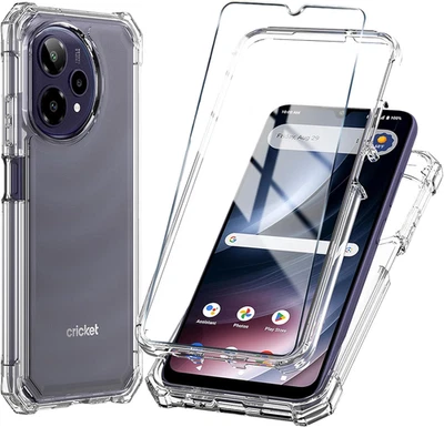 For Cricket Icon 6 Phone Case/At&T Verge Case with Tempered Glass Screen Protect