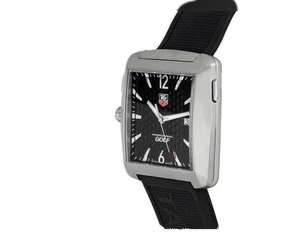 TAG HEUER MEN'S $3995 WATCH GOLF PRO TIGER WOODS ED BLACK/SILVER WATCH WAE1111-0 - Picture 1 of 4