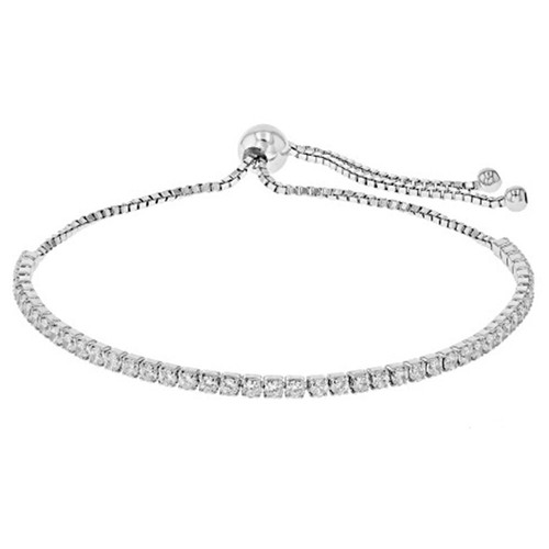 VALENTINO Bracciale Bolo 2 60 Ctw Taglio Rotondo Brillante Moissanite 14K Oro Bianco Over Bolo 7"