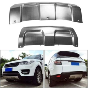 For Range Rover Sport 2014-2017 Front Rear Bumper Board Skid Plate Bar Guard Kit - Picture 1 of 6