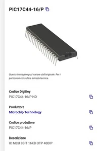 PIC17C44-16/PL826 Microchip 3 Chip - Foto 1 di 5
