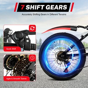 20 Inch Unisex Mountain Bike MTB Bike Kids Girls Boys Bike 7 Gang Speed 85K gNEW - Picture 1 of 23