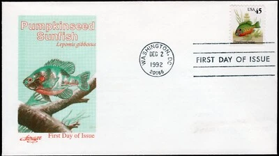 Scott #2481 Pumpkinseed Sunfish 12/02/1992 First Day Cover Artmaster - Image 1 of 2