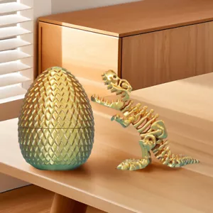 Drago Stampato 3D Giunto Mobile Decorazione Giocattolo Uovo di Dinosauro move - Foto 1 di 48