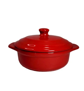 Small Red Petite Maison Brie Baker Mini Casserole Cheese Baker - Picture 1 of 8