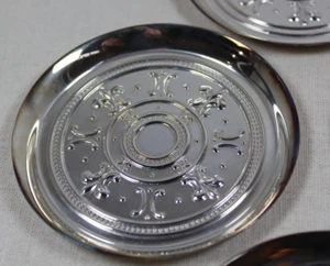 Vintage Set of 4 Towle Silverplate Coasters 3 3/8" Diameter In Original Box - Picture 1 of 7