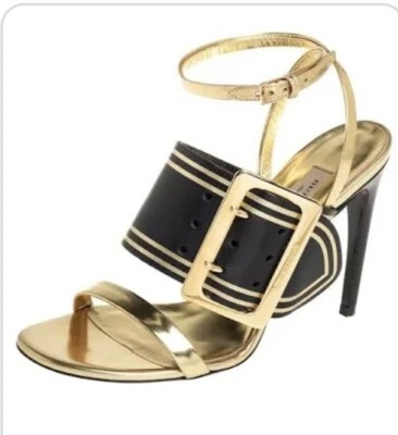 Burberry Tacones Altos US TALLA 36.5 Nuevos con Caja. SANDALIA HEBILLA PADSTOW FESTIVE 100 Foto 1 de 4