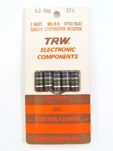 10 Ohm to 18M Ohm - 2W 10% - Carbon Comp Resistors - TRW / AB, etc. *NOS* - Picture 1 of 1