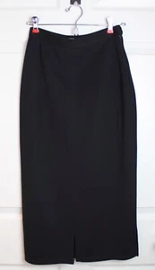 VTG Sonia Rykiel Paris Black Woven Wool Midi Skirt Slits Made in France Size SM - Picture 1 of 11