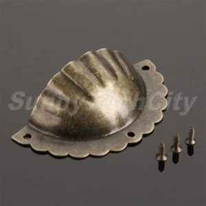 5x Vintage Cabinet Closet Medicine Pull Handle Shell Cup Cupboard Drawer Knobs - Picture 1 of 7