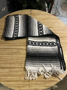 Mexican Falsa Blanket Pancho Poncho Multicolored 100% Acrylic 24x70in #204 - Picture 1 of 4