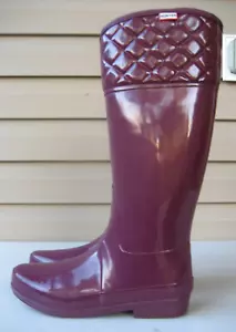Hunter womens boots 10 Tall Purple Rubber Excellent - Picture 1 of 12