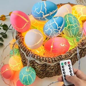 20 Leds 8 Modes Easter Egg String Lights Ornaments 10Ft Egg Decorations Lights B - Picture 1 of 7