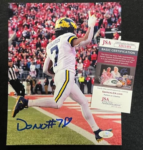 DONOVAN EDWARDS SIGNED MICHIGAN WOLVERINES 8X10 JSA COA TD VS OSU 2022 - Picture 1 of 1