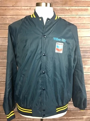 VTG Auburn Varsity Jacket Men's Sz XL Chevron Fertilizers Wilbur Ellis Stamped  - Image 1 of 4