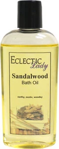 Sandalwood Bath Oil - Scented Body Oil - Relaxing & Moisturizing Bathing Oil - Picture 1 of 8