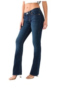 Pantalones de mezclilla True Religion tiro medio bootcut para mujer talla 30 lavado oscuro - Imagen 1 de 14