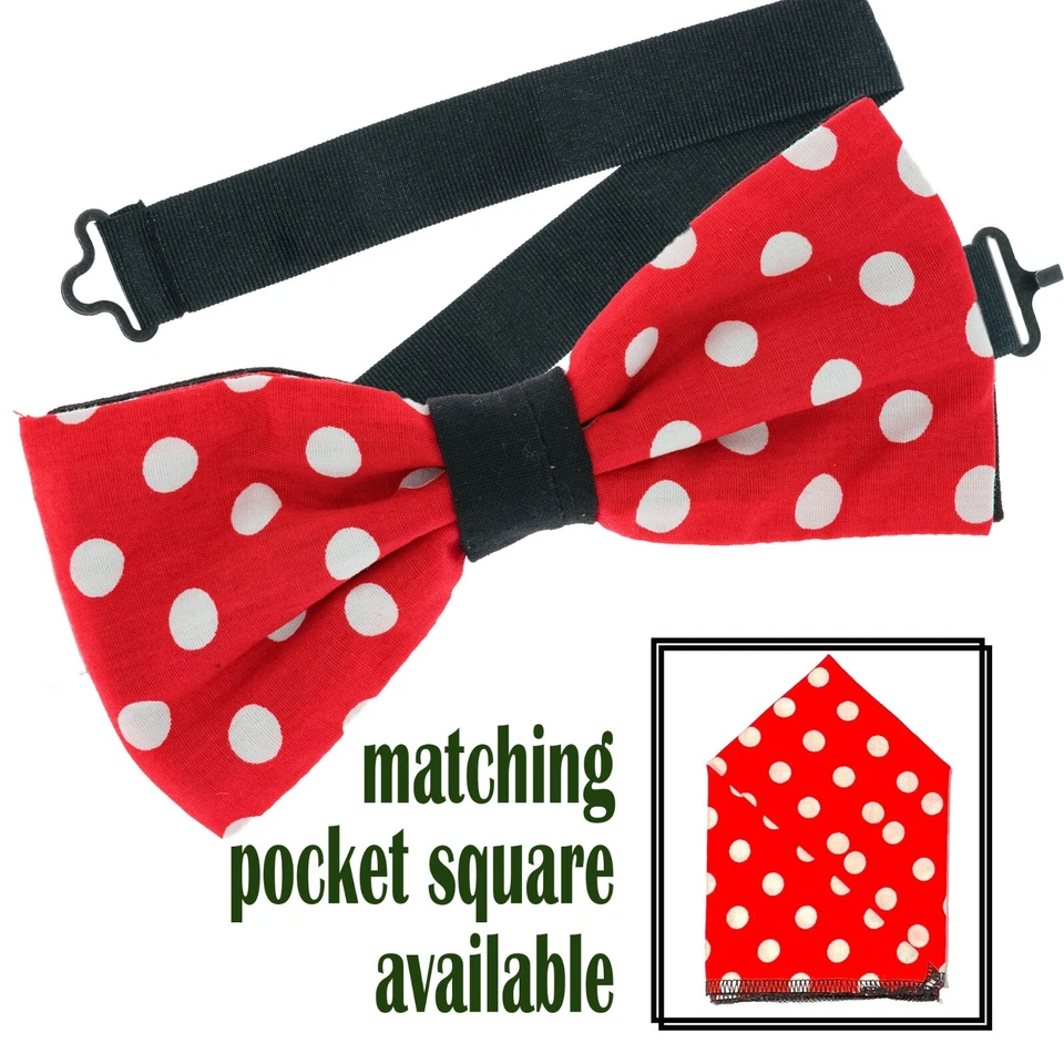 Gravata borboleta bolinhas e bolso quadrado casamento formatura festa de ano novo Natal formal - Imagem 1 de 1