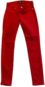 Womens Jeans-HUDSON-red stretch denim skinny leg 5-pocket-26 EUC - Picture 1 of 10