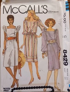8429 McCalls SEWING Pattern UNCUT Sz Misses 14 pullover dress side opening rufls - Picture 1 of 2