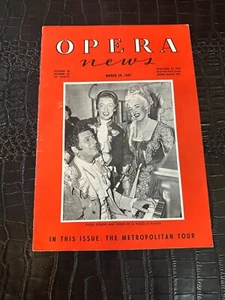 March 24 1947 OPERA NEWS music magazine (MI) Le Nozze Di Figaro - Imagen 1 de 1