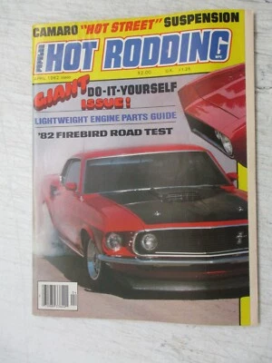 POPULAR HOT RODDING MAGAZINE APRIL 1982 FIREBIRD ROAD TEST CAMARO STREET SUSPENS - Image 1 of 2