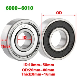 6000 ~ 6010 Deep Groove Ball Bearing Iron Sealing / Rubber Sealing Bearing Steel - Imagen 1 de 10