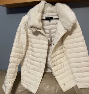 Chaqueta ligera Talbots para mujer acolchada crema marfil plumón PM NUEVA CON ETIQUETAS - Imagen 1 de 8