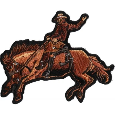 Parche bordado Cowboy Rodeo Bucking Bronco coser en hierro 4.1/2" x 3.1/2" Foto 1 de 3
