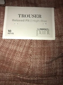 Christopher & Banks 10P NWT trousers Yarn Dye Relaxed High Rise Coral Spice 5433 - Picture 1 of 5