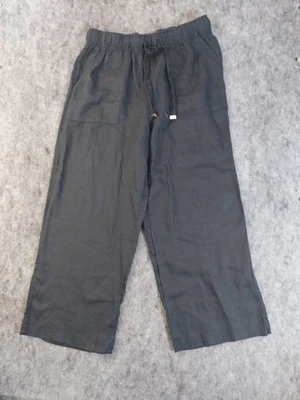 Joie Linen Pants Womens Large Black Wide Leg Elastic Drawstring Beach Palazzo - Image 1 of 4