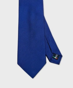 Galise cravatta tre pieghe in seta jacquard, tinta unita blu royal CR3PJ.TINBL - Picture 1 of 2