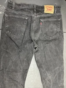 Levis 505 Jeans Mens 36x34 Black Faded Denim Regular Fit Vintage Y2K USA - Picture 1 of 11