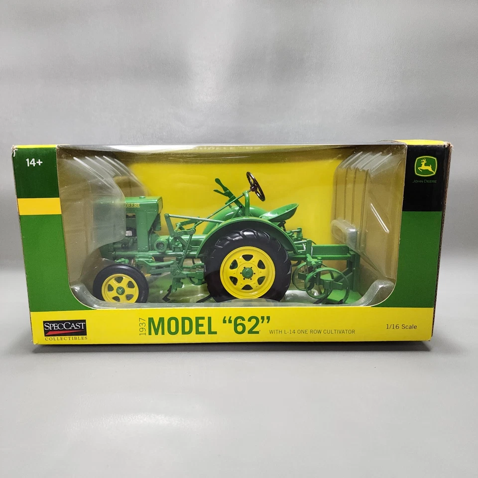 Speccast John Deere 1937 Model 62 Tractor L-14 Cultivator 1:16 Diecast JDM219 - Image 1 of 4